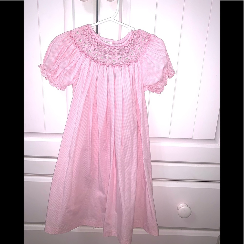 Pink Rosalina smocked dress. 18 months.